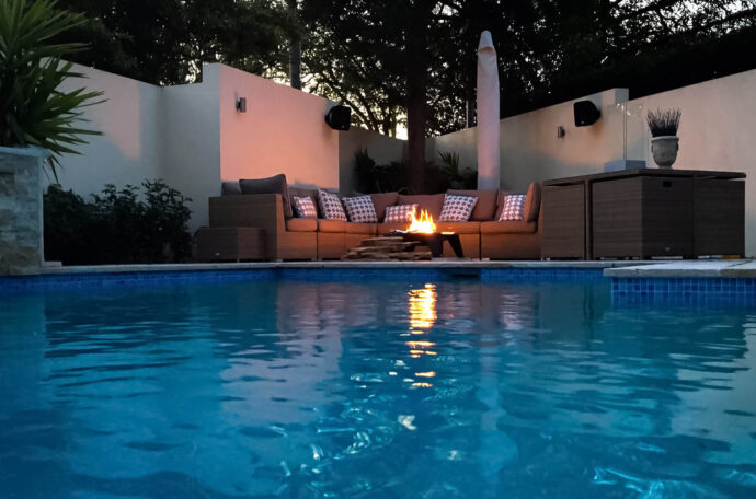 Swimming pool in winter